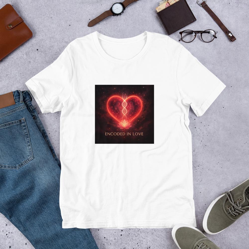 Encoded in Love – Light Frequency Edition (White Tee)