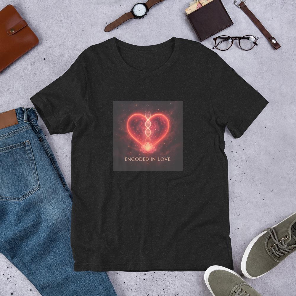 Encoded in Love – Light Frequency Edition (Unisex Black Tee)