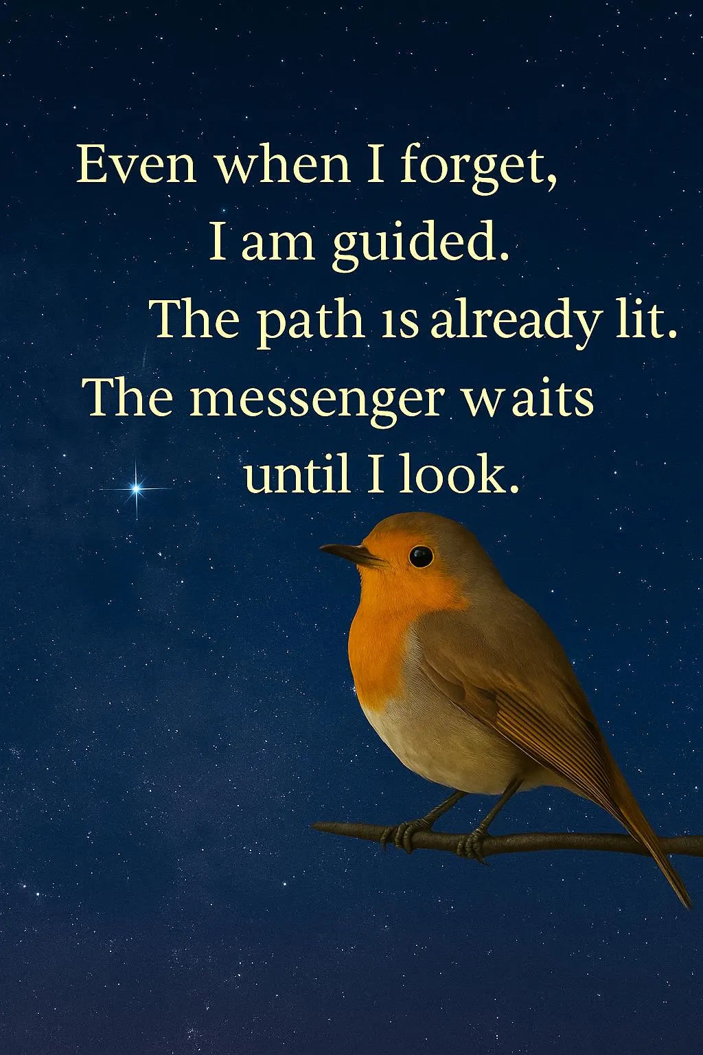 When I Finally Looked, He Was Waiting | Robin Spirit Guide Art + Bonus Affirmation