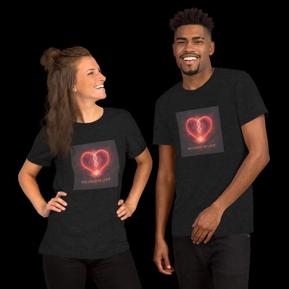 Encoded in Love – Light Frequency Edition (Unisex Black Tee)