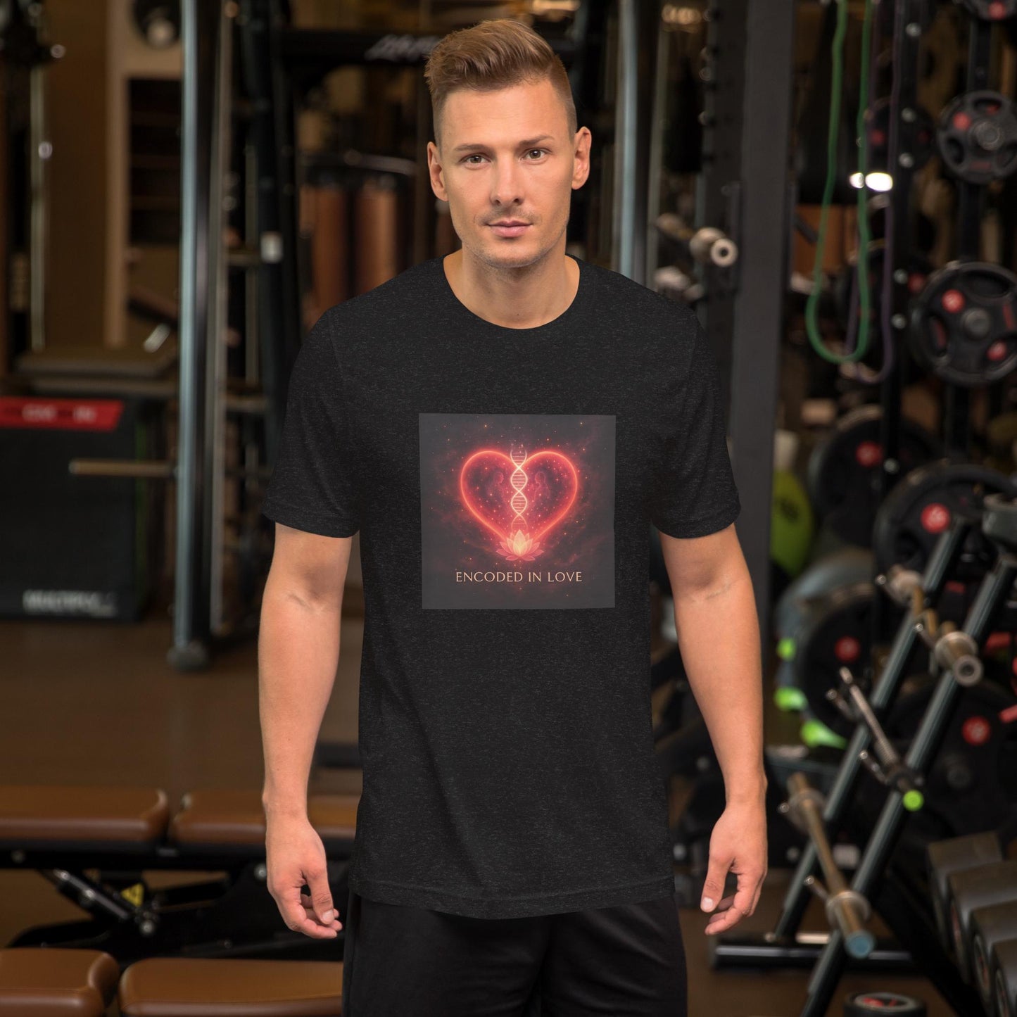 Encoded in Love – Light Frequency Edition (Unisex Black Tee)