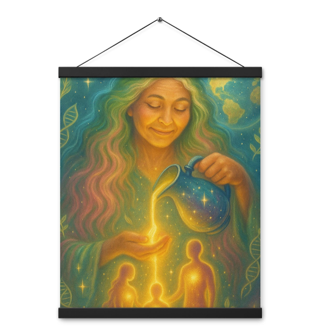 Gaia – She Who Pours Light | Divine Feminine Wall Art, Starseed Gift, Cosmic Mother Print, Lightworker Poster