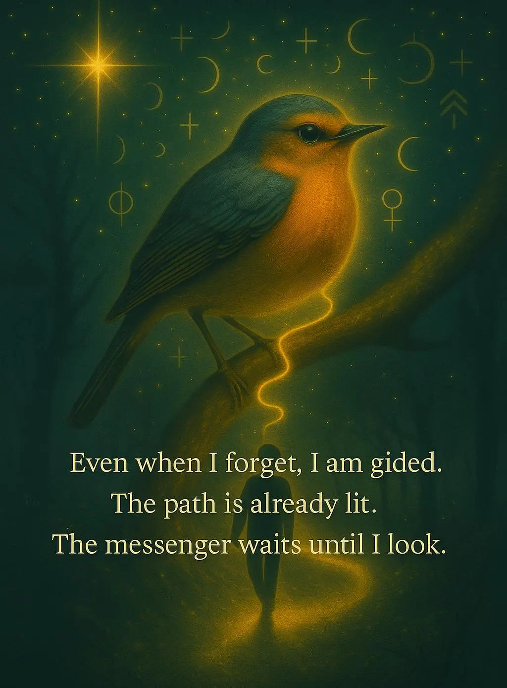 When I Finally Looked, He Was Waiting | Robin Spirit Guide Art + Bonus Affirmation